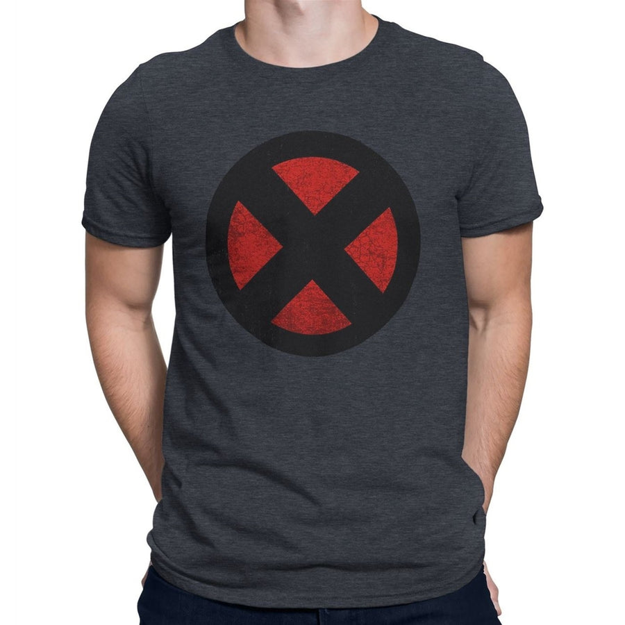 X-Men Distressed Symbol Grey T-Shirt Image 1