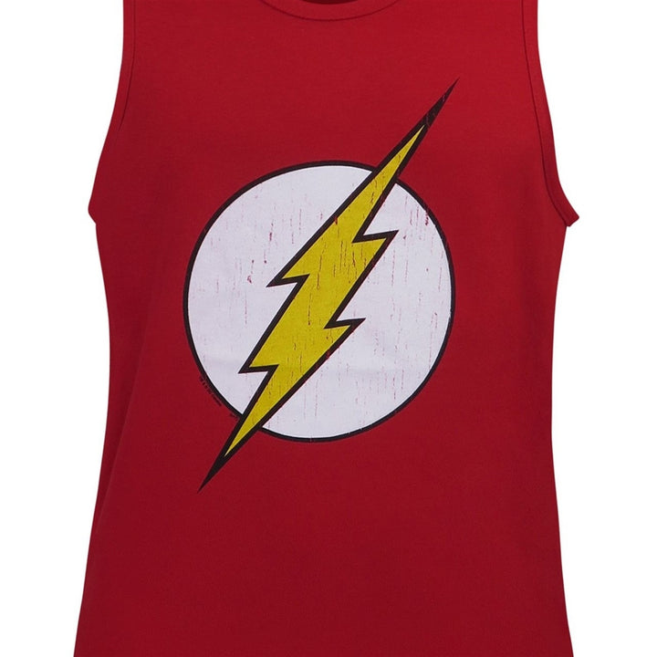 Flash Distressed Symbol Red Tank Top Image 2