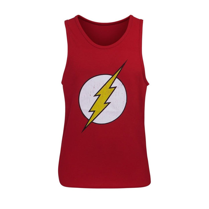 Flash Distressed Symbol Red Tank Top Image 3