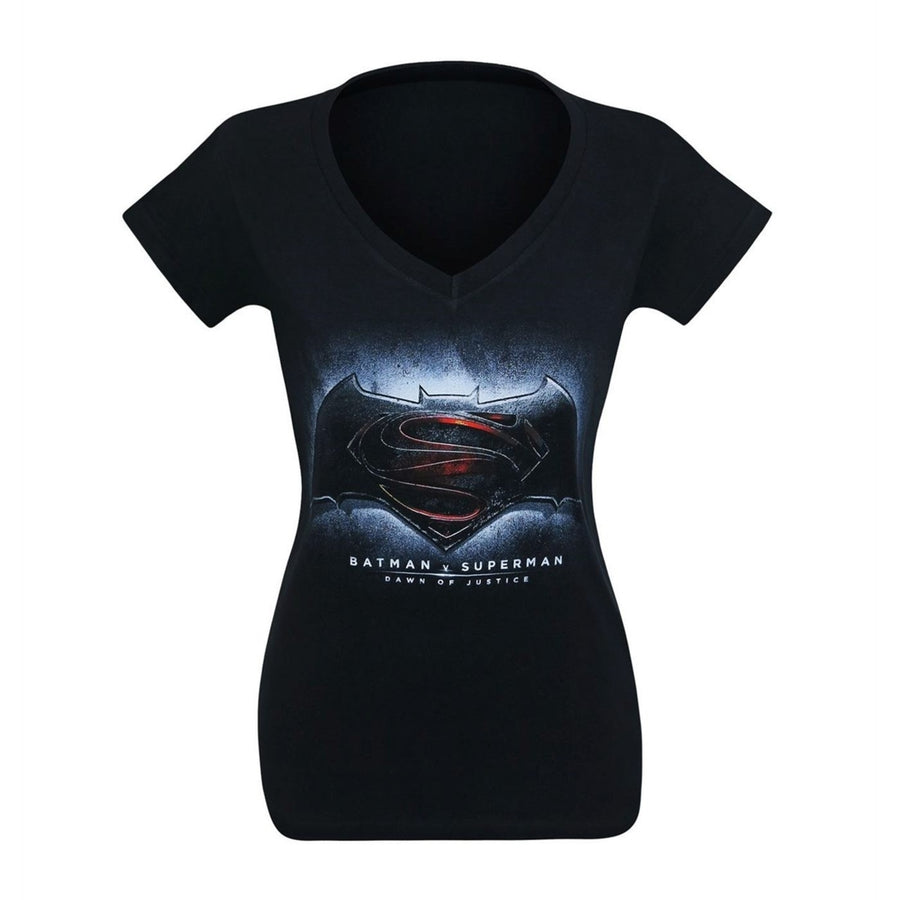 Batman Vs Superman Symbol Womens V-Neck T-Shirt Image 1