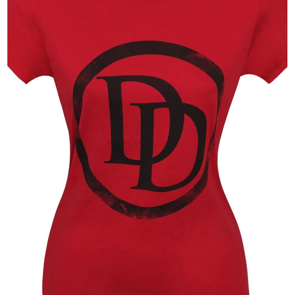 Daredevil Symbol Red Womens T-Shirt Image 2