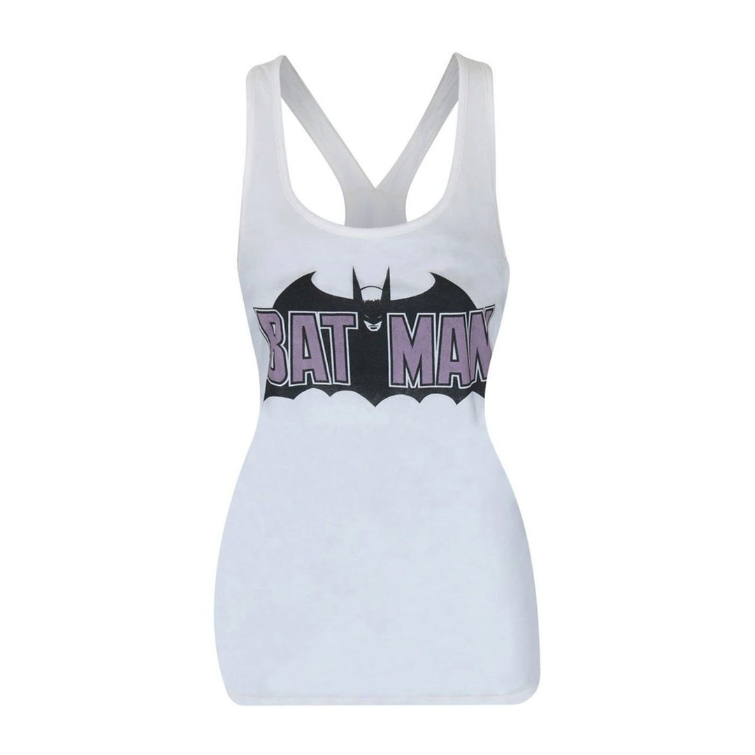 Batman Old School Logo Womens Keyhole Tank Top Image 4