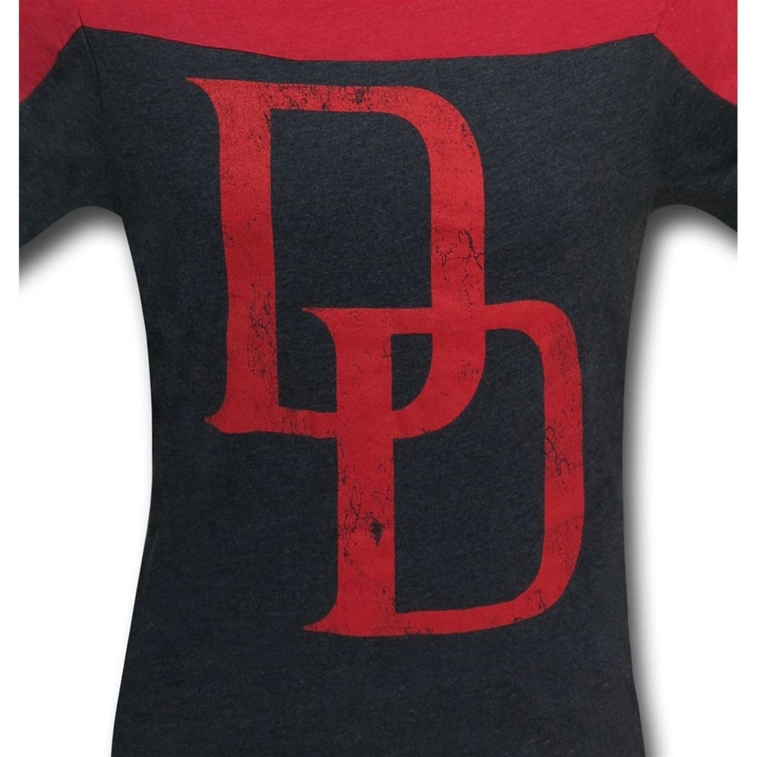 Daredevil Symbol Two-Tone Mens T-Shirt Image 3