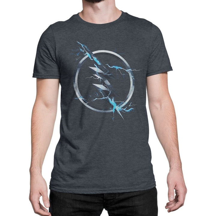 Flash Zoom Symbol Charcoal Mens T-Shirt Image 1
