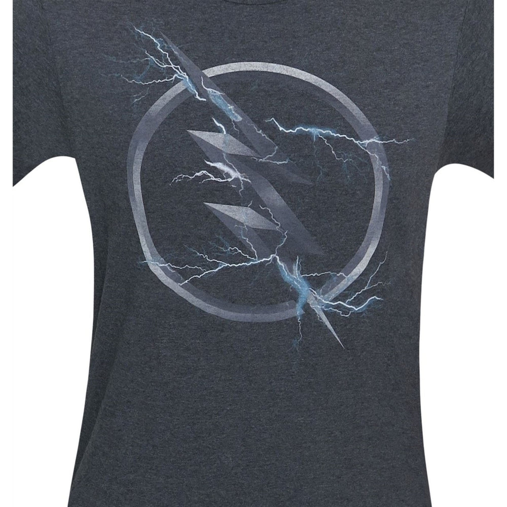 Flash Zoom Symbol Charcoal Mens T-Shirt Image 2