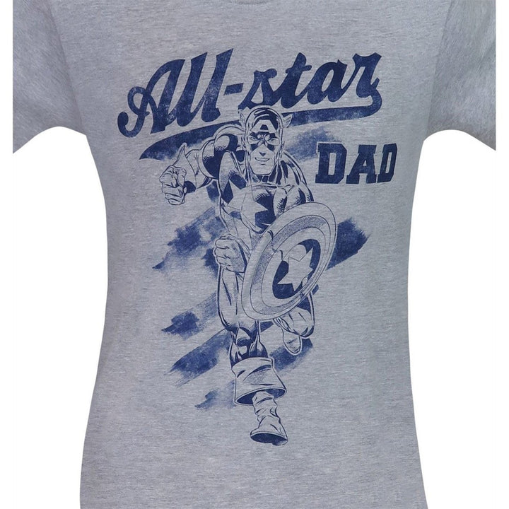 Captain America All-Star Dad Mens T-Shirt Image 2