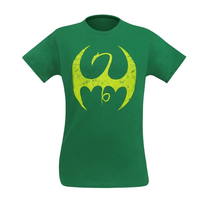 Iron Fist Distressed Symbol Mens T-Shirt Image 2