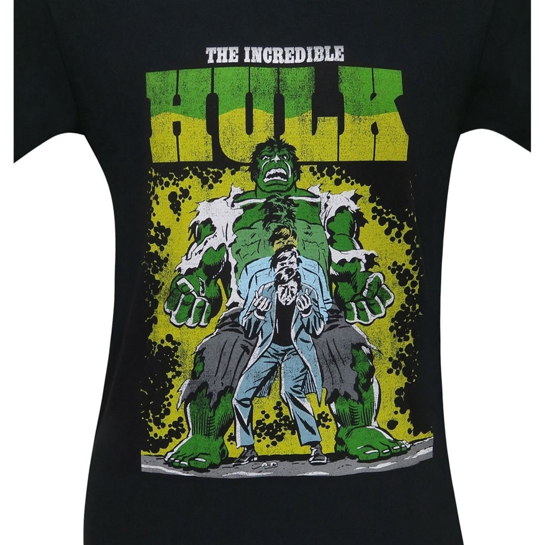 Incredible Hulk Transformation Mens T-Shirt Image 3