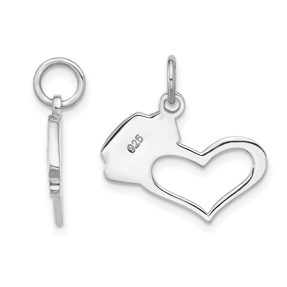 Small Nurses Hat Heart Charm Pendant Necklace in Sterling Silver with Chain Image 3