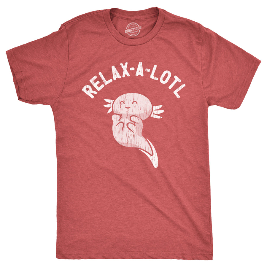 Mens Relax A Lotl T Shirt Funny Cute Lazy Cozy Axolotl Joke Tee For Guys Image 1