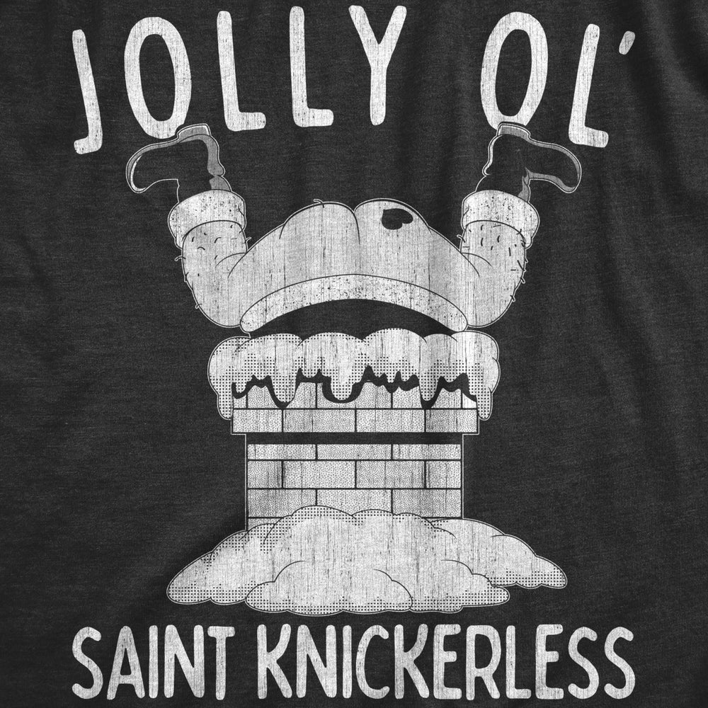 Mens Jolly Ol Saint Knickerless T Shirt Funny Offensive Xmas Butt Naked Santa Tee For Guys Image 2