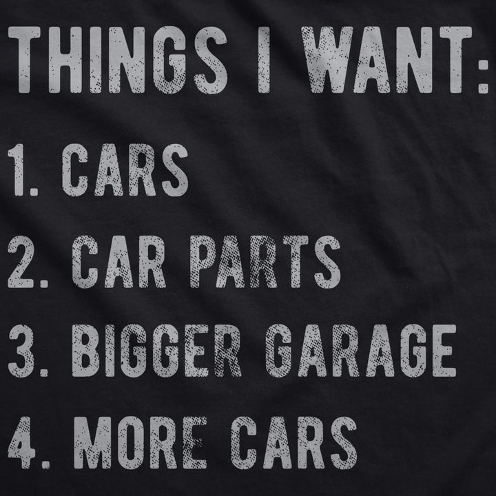 Things I Want List Cars Unisex Hoodie Funny Car Guy Mechanic Wishlist Hooded Sweatshirt Image 2