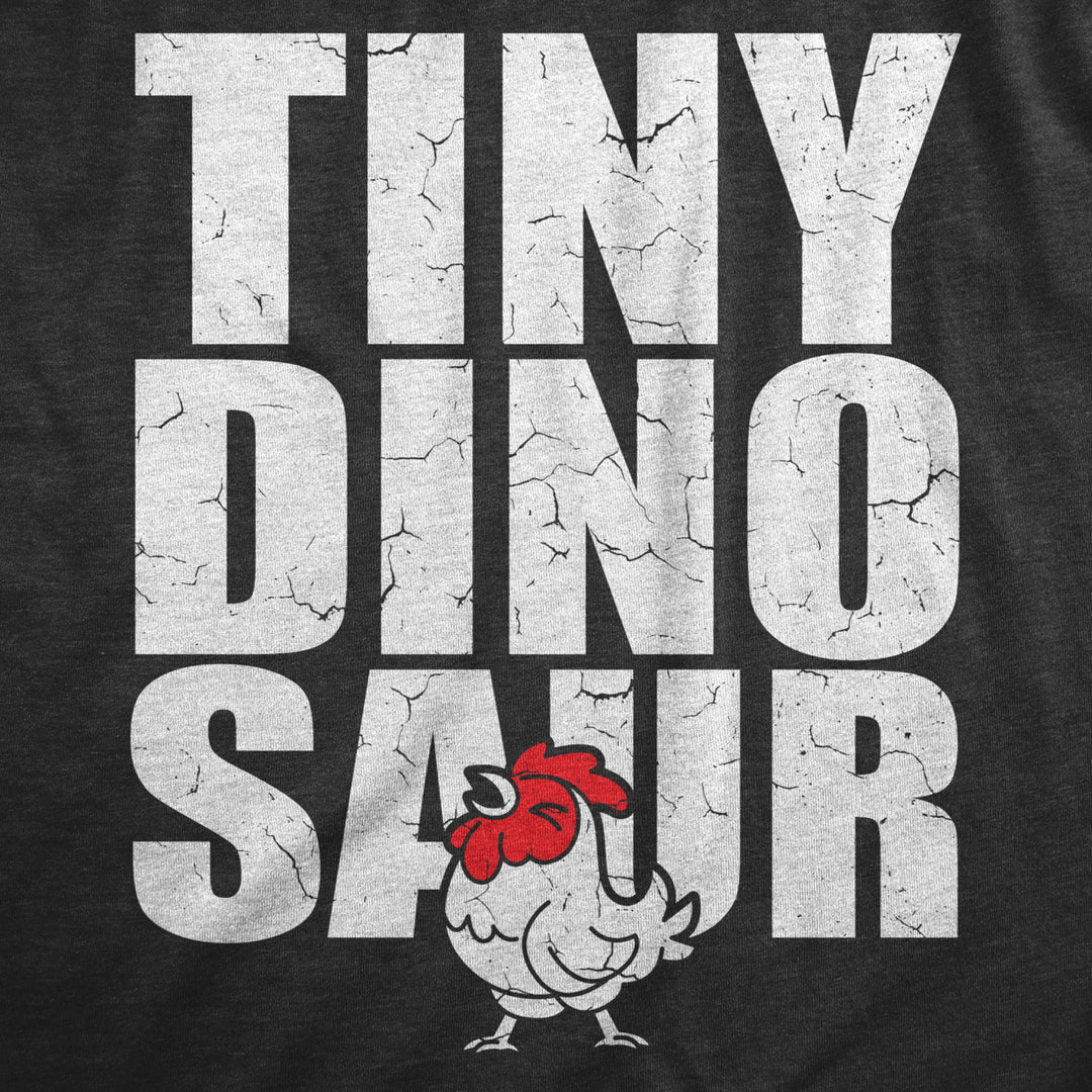 Mens Tiny Dinosaur T Shirt Funny Small Chicken Rooster Joke Tee For Guys Image 2