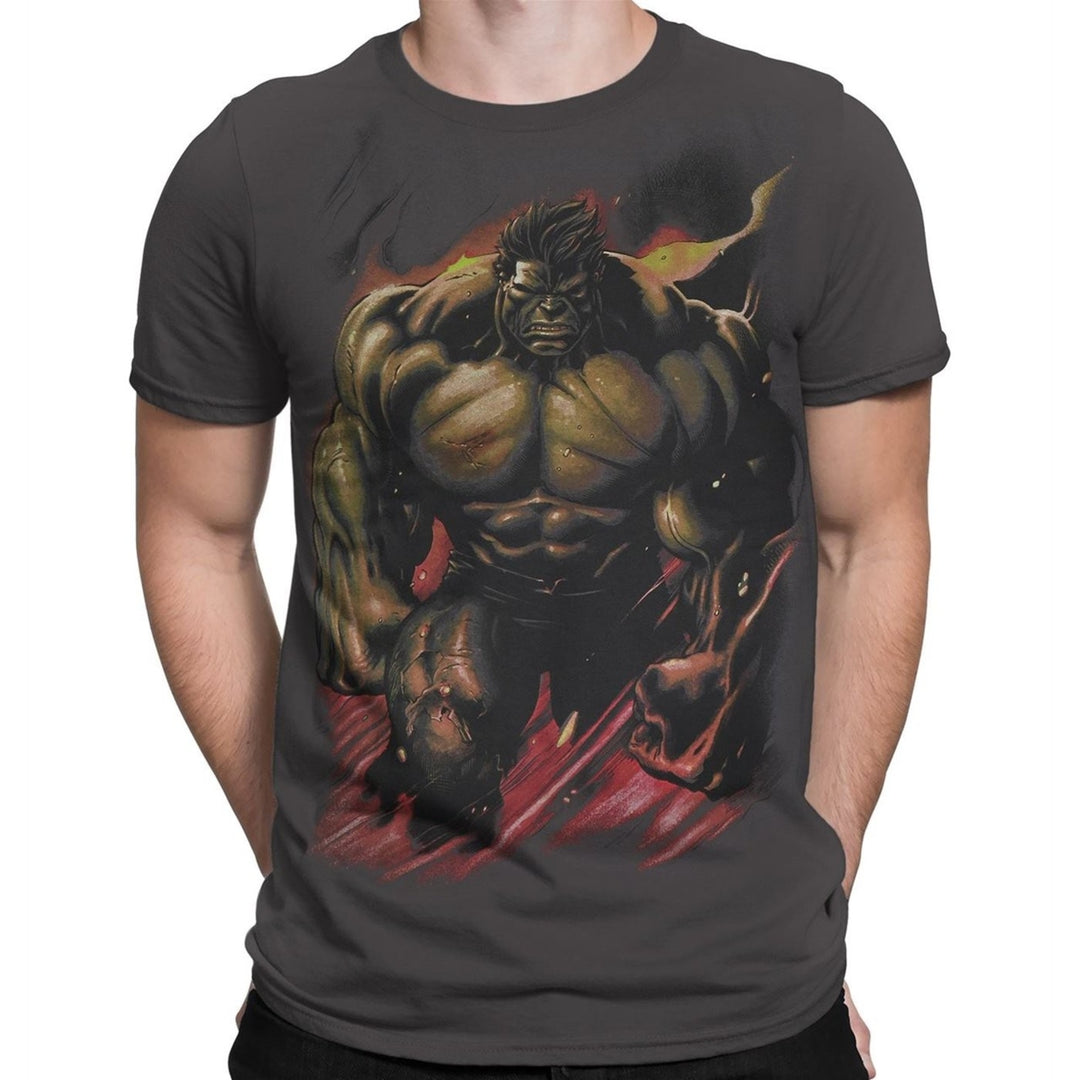 Hulk Smoldering Mens T-Shirt Image 1