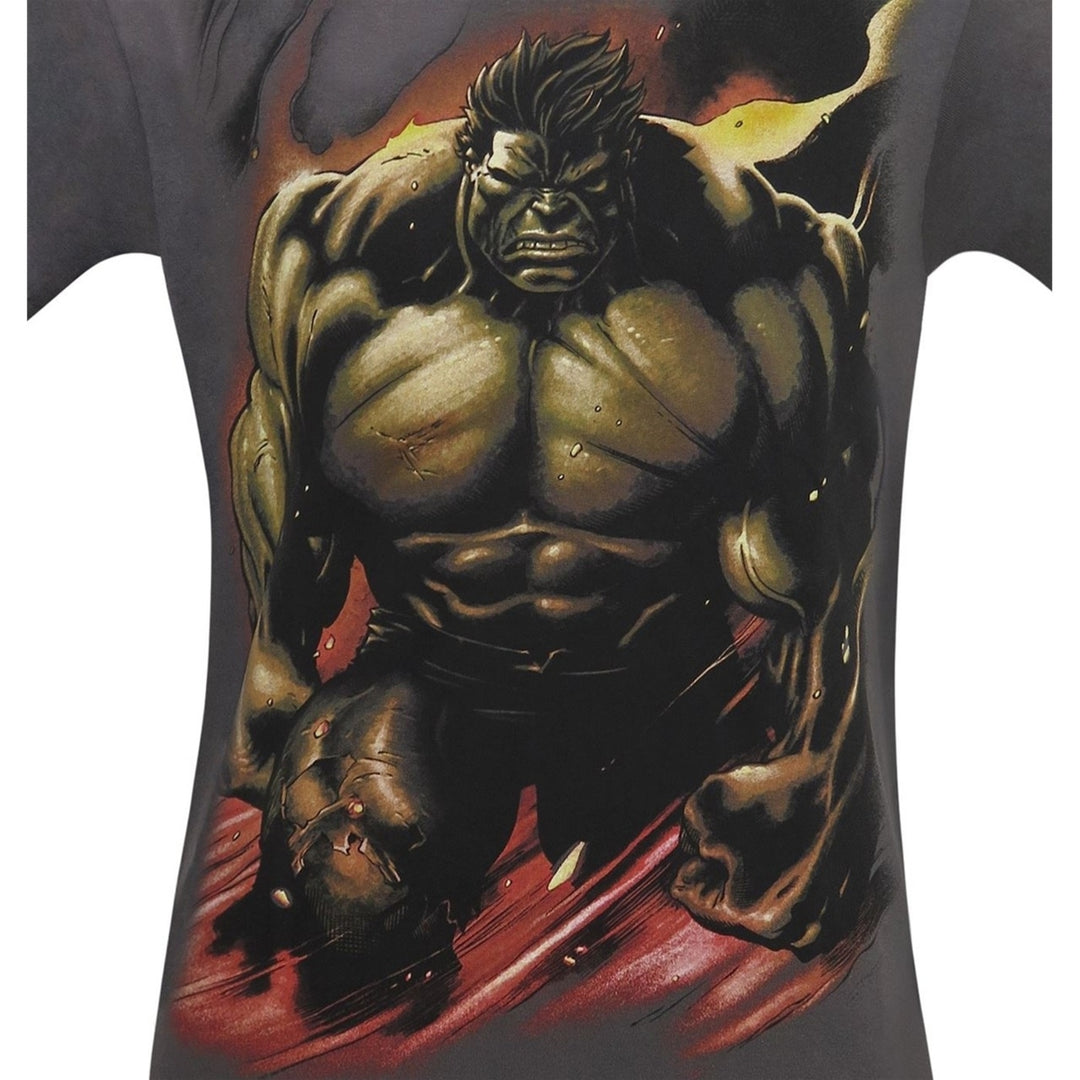 Hulk Smoldering Mens T-Shirt Image 2