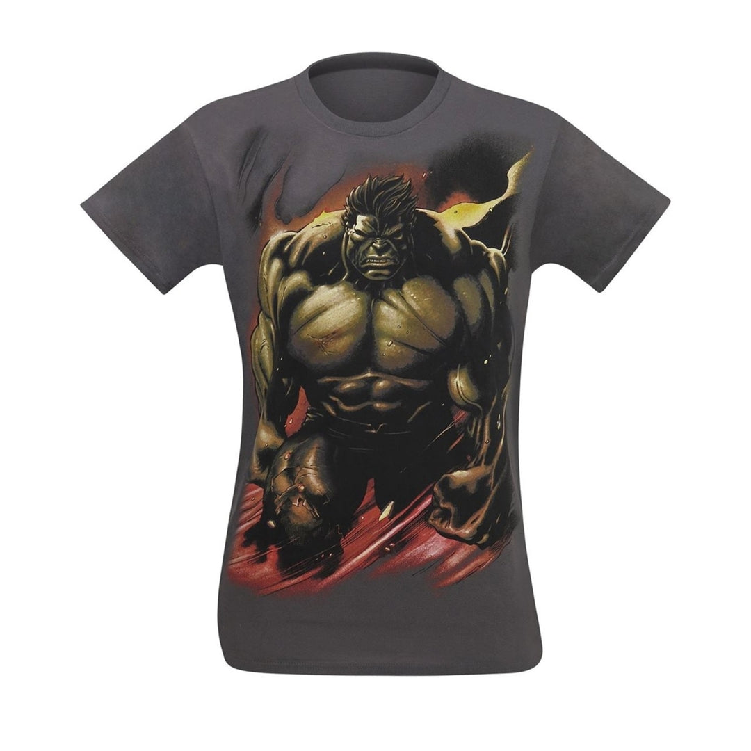 Hulk Smoldering Mens T-Shirt Image 3