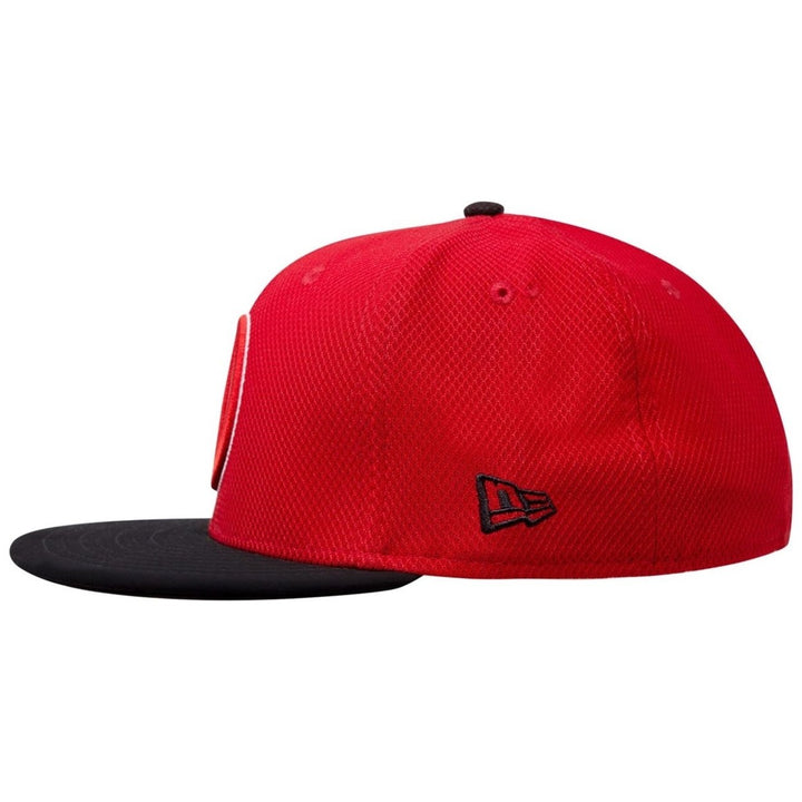 Deadpool Symbol Red and Black 59Fifty Fitted Hat Image 3