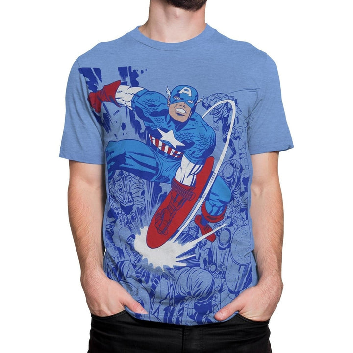 Captain America Battle Mens Sublimated T-Shirt Image 1