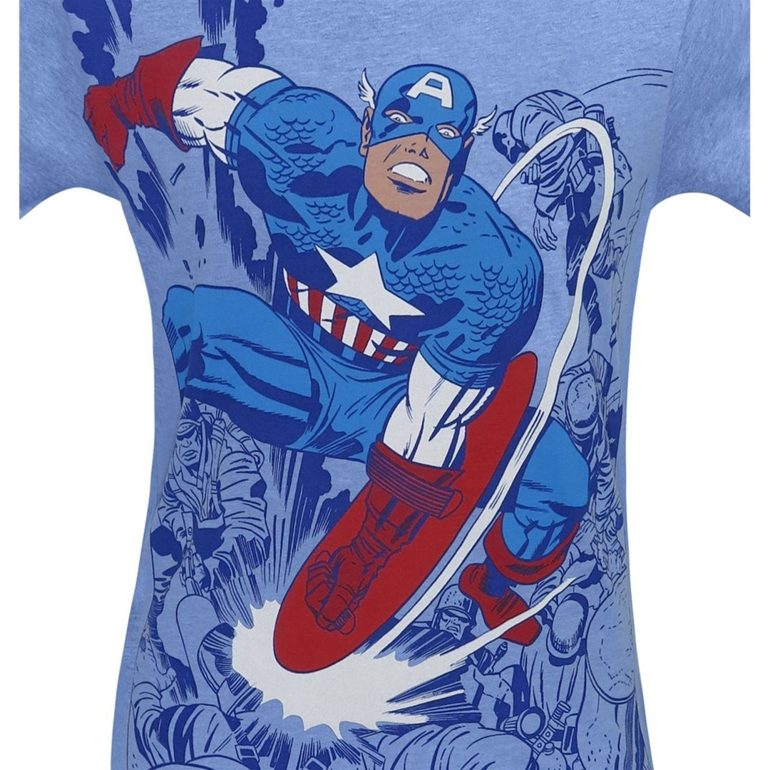 Captain America Battle Mens Sublimated T-Shirt Image 2