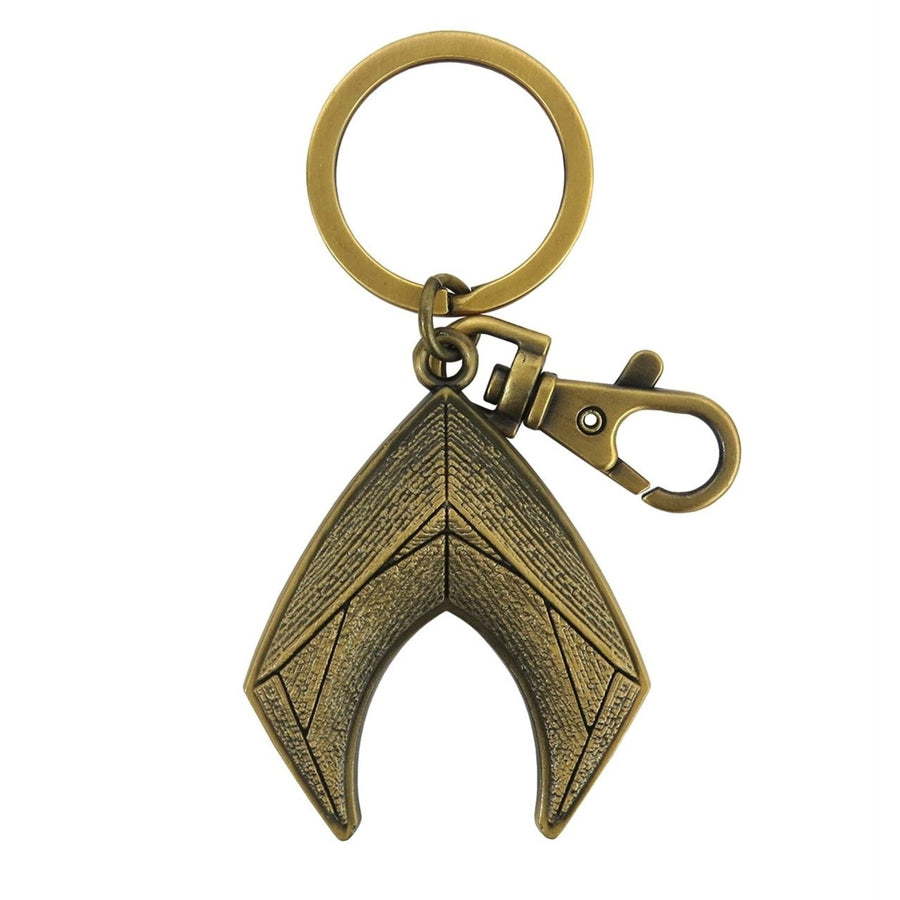 Aquaman Symbol Pewter Keychain Image 1