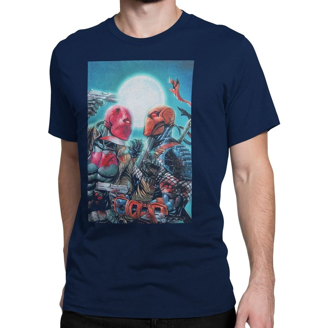 Red Hood Vs Deathstroke Mens T-Shirt Image 1