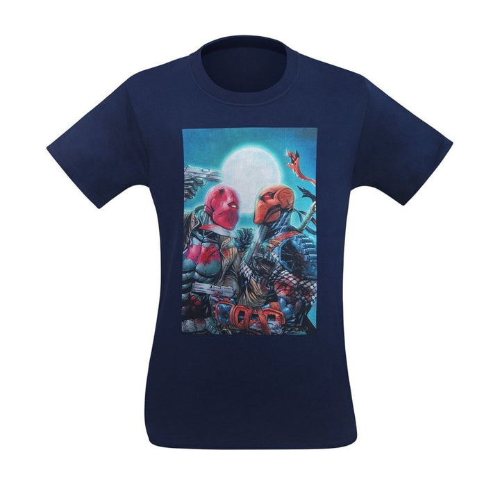 Red Hood Vs Deathstroke Mens T-Shirt Image 3