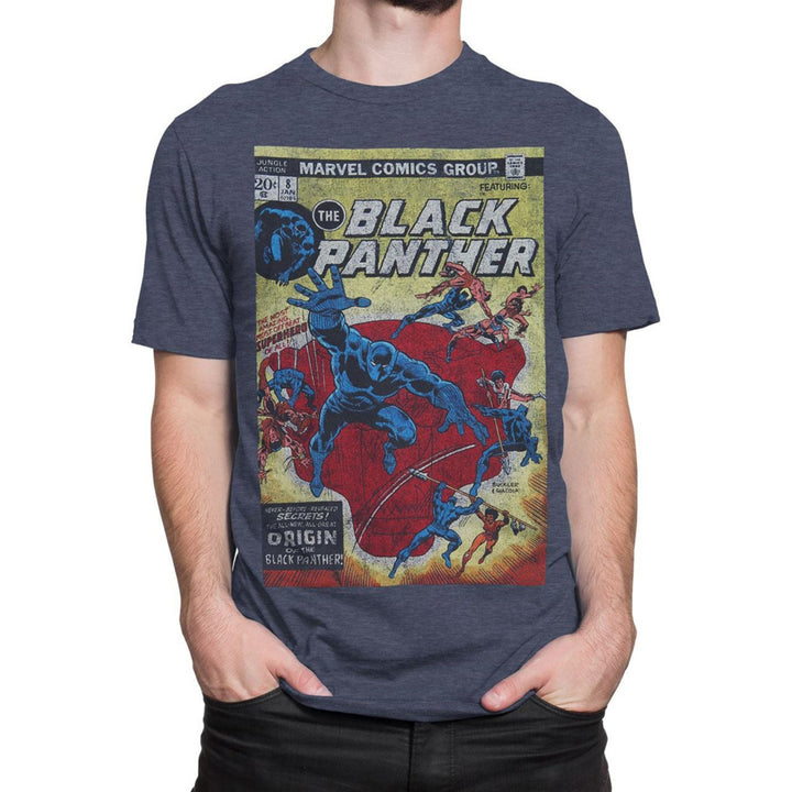 Black Panther Jungle Action 8 Cover Mens T-Shirt Image 1