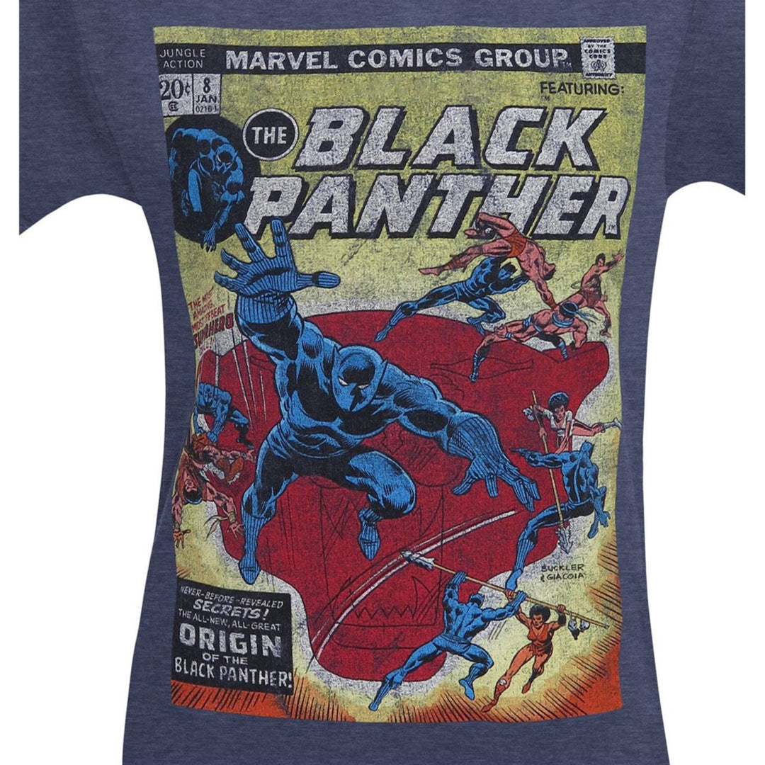 Black Panther Jungle Action 8 Cover Mens T-Shirt Image 3