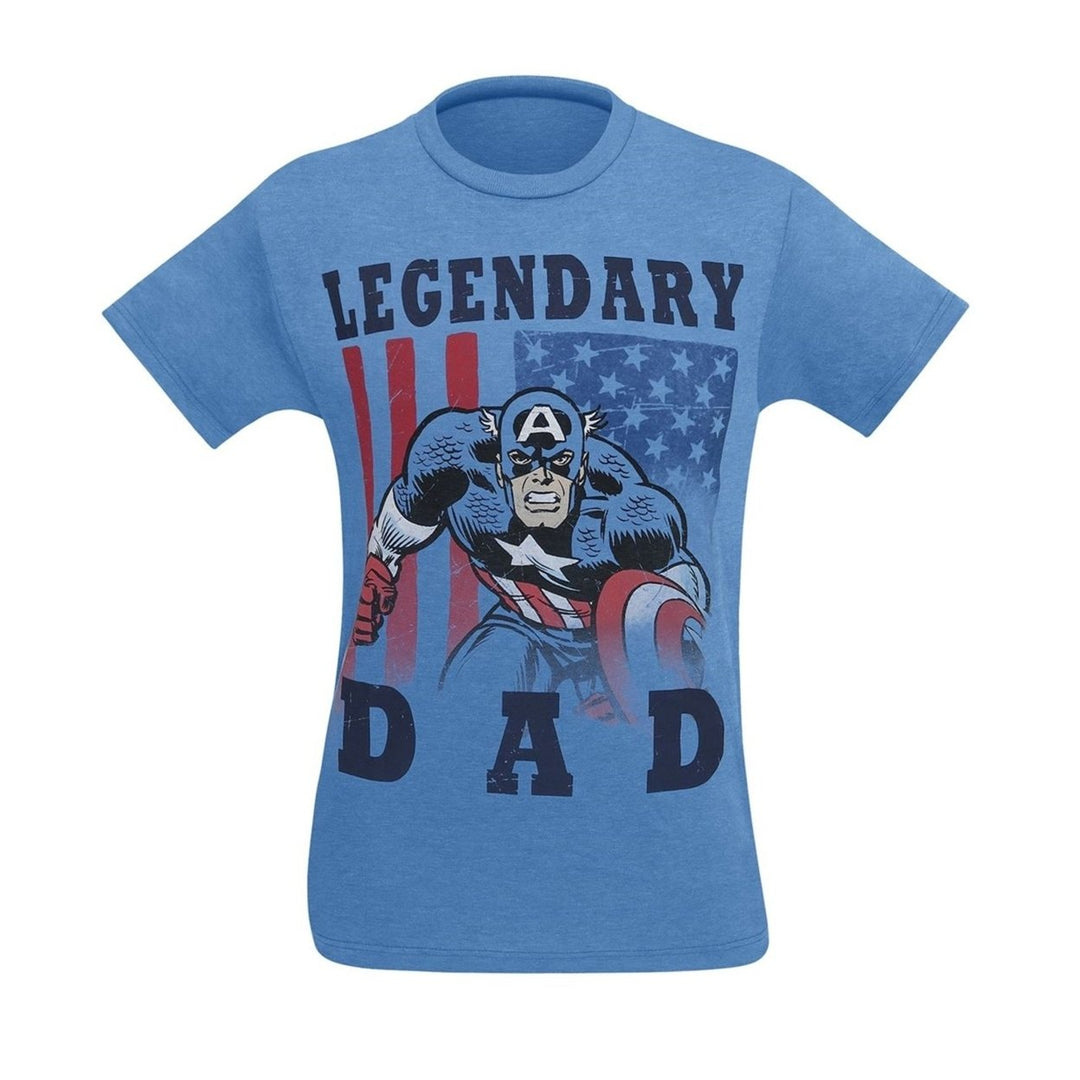 Captain America Legendary Dad Mens T-Shirt Image 3