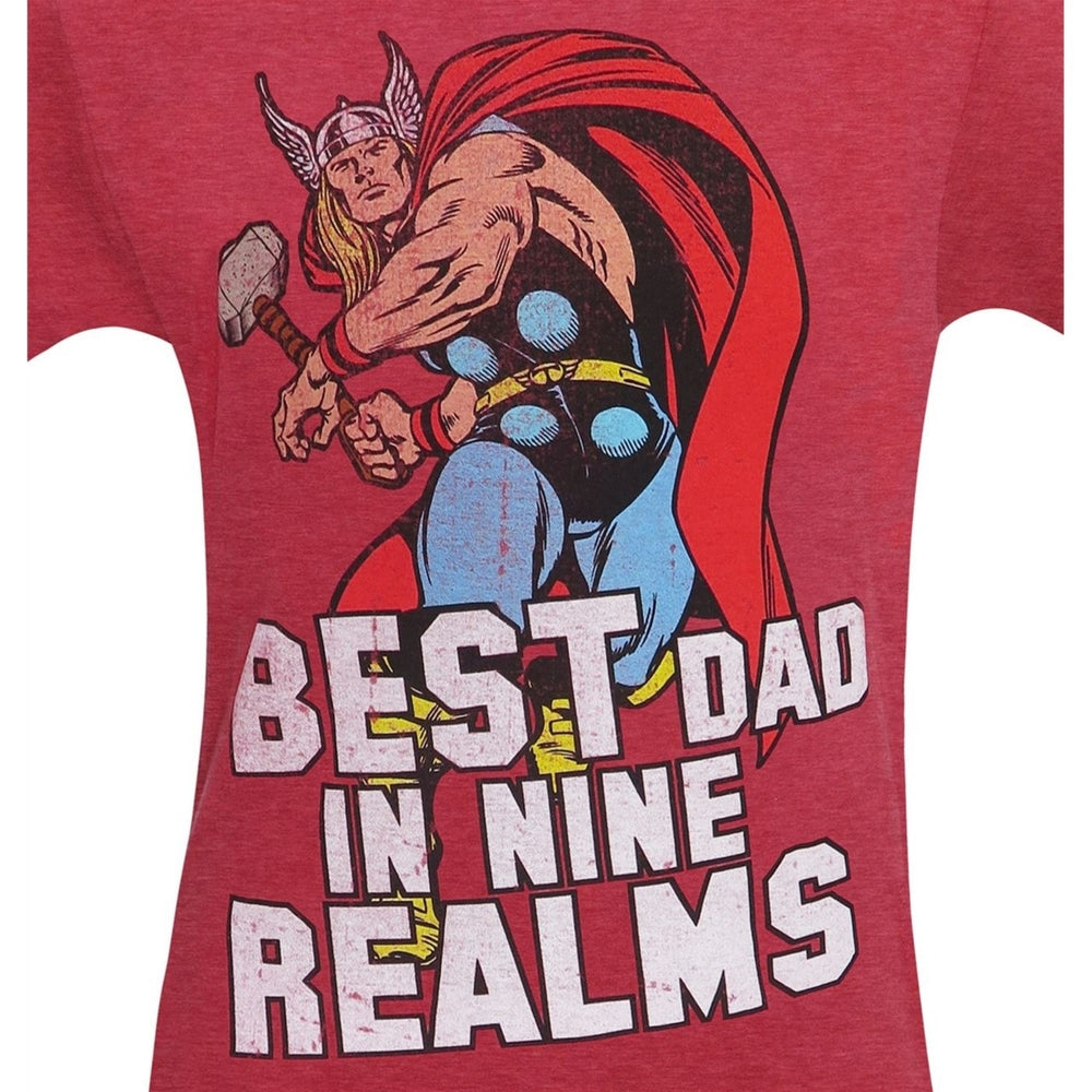Thor Best Dad In Nine Realms Mens T-Shirt Image 2