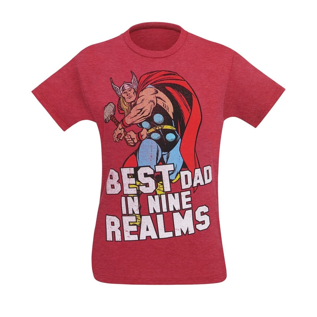 Thor Best Dad In Nine Realms Mens T-Shirt Image 3