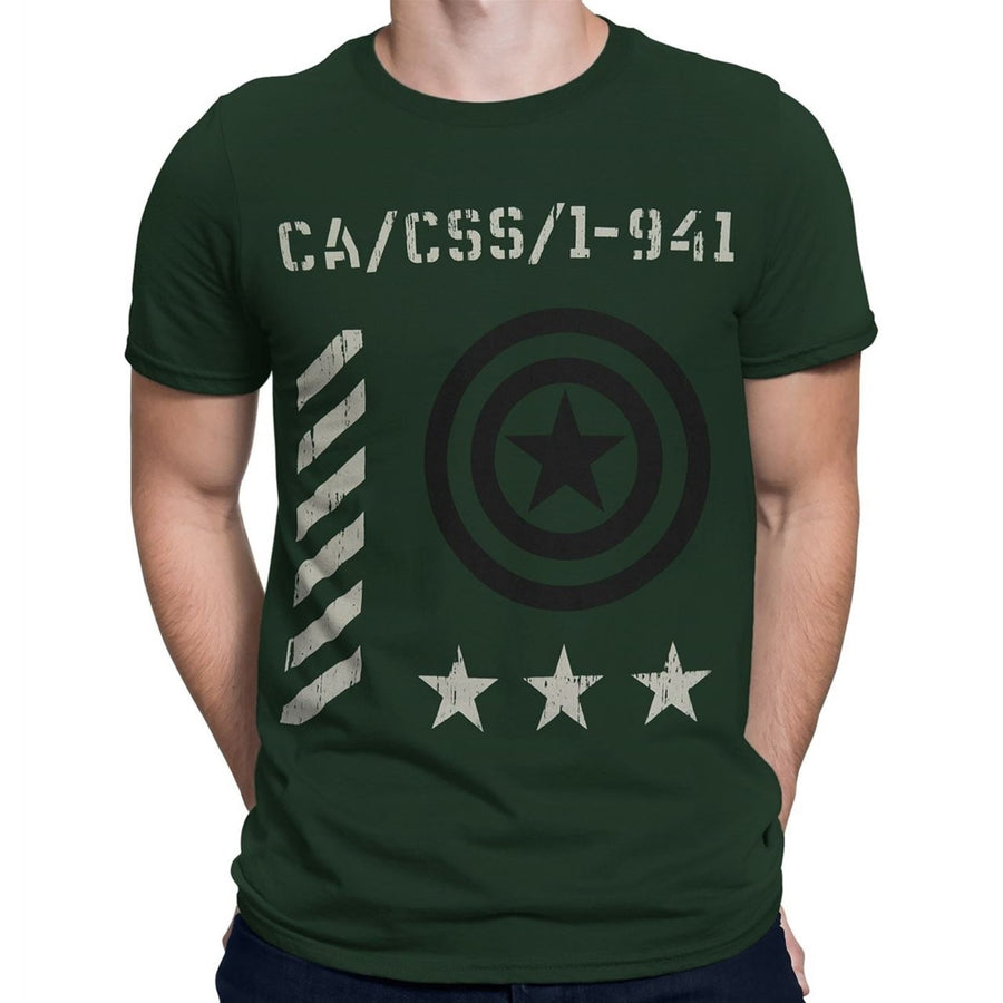 Captain America Vintage Military Mens T-Shirt Image 1