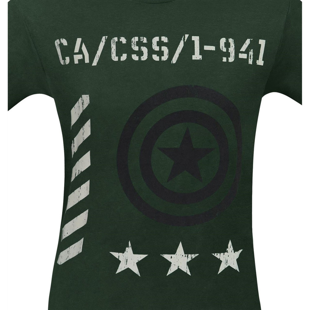 Captain America Vintage Military Mens T-Shirt Image 2