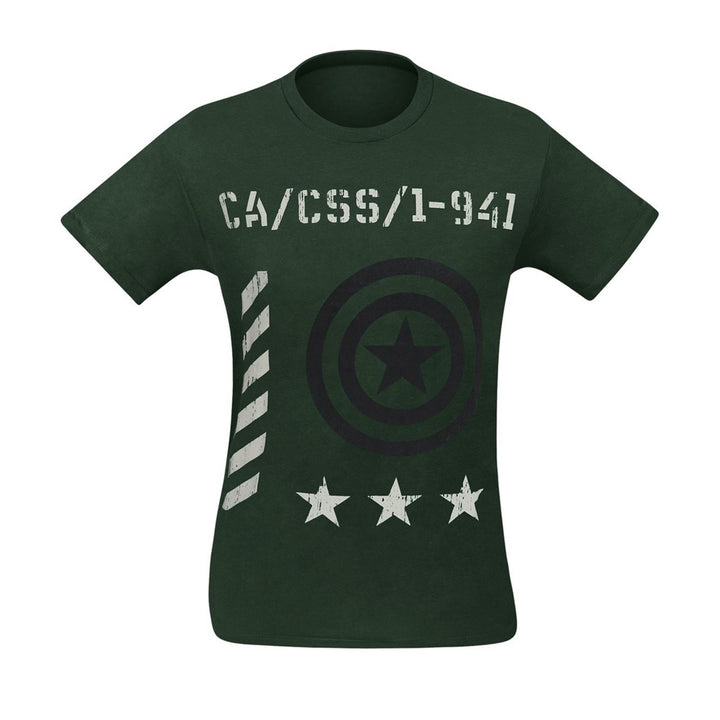 Captain America Vintage Military Mens T-Shirt Image 3