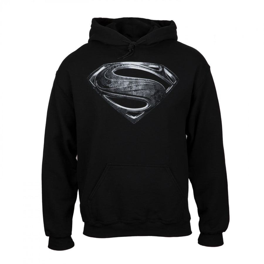 Superman Silver Movie Symbol Mens Hoodie Image 1
