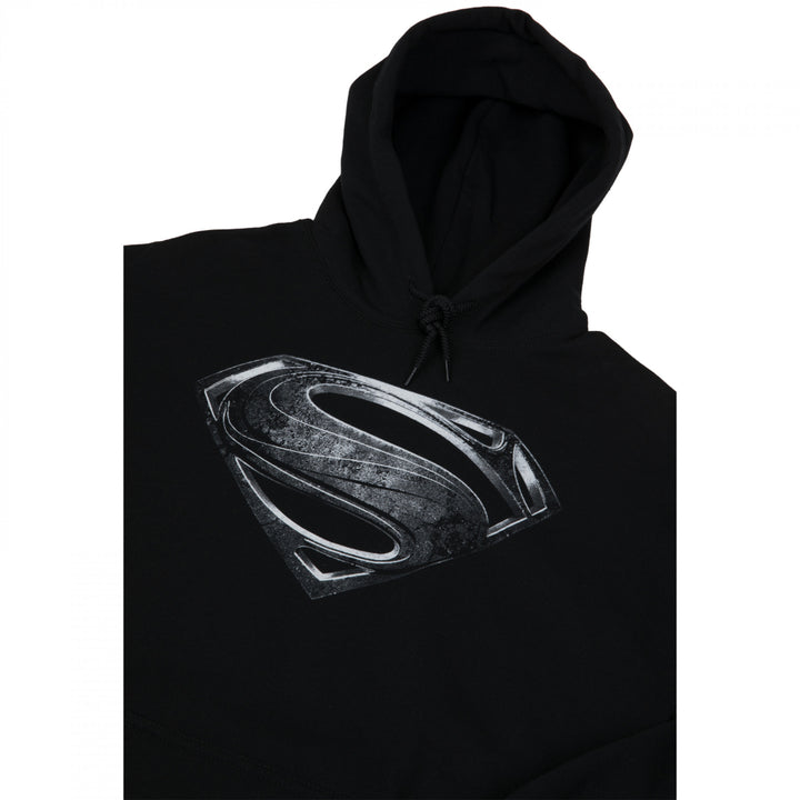 Superman Silver Movie Symbol Mens Hoodie Image 3