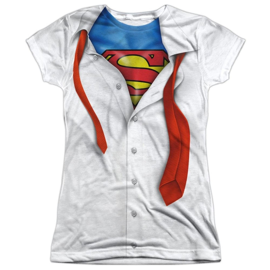 Superman Costume Reveal Junior Womens T-Shirt Image 1