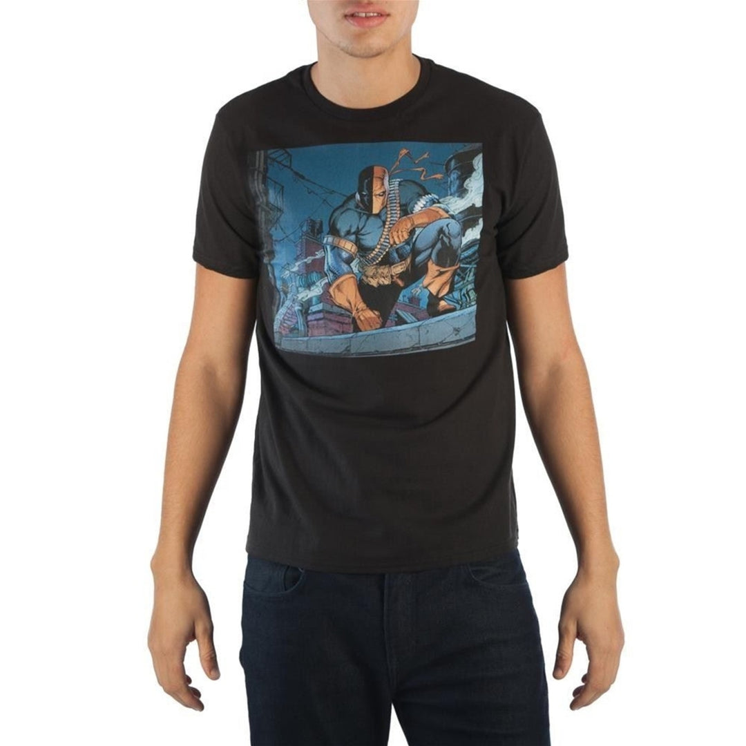 Batman Deathstroke Mens Black T-Shirt Image 1