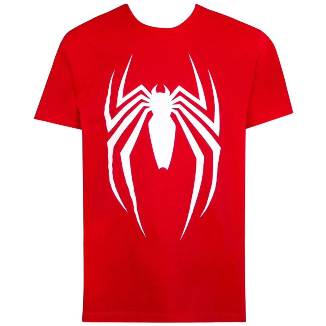 Spider-Man Video Game Logo Red Mens T-Shirt Image 1