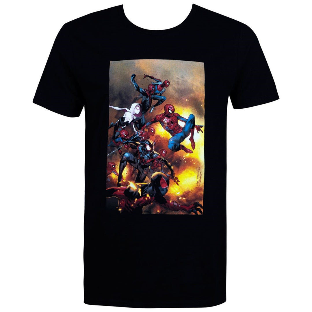 Spider-Man Spider-Verse Black Mens T-Shirt Image 1