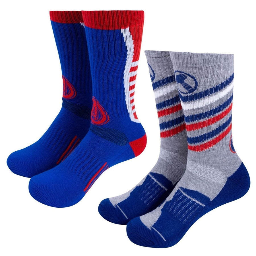 Captain America Two Pack Athletic Kids Socks Image 1