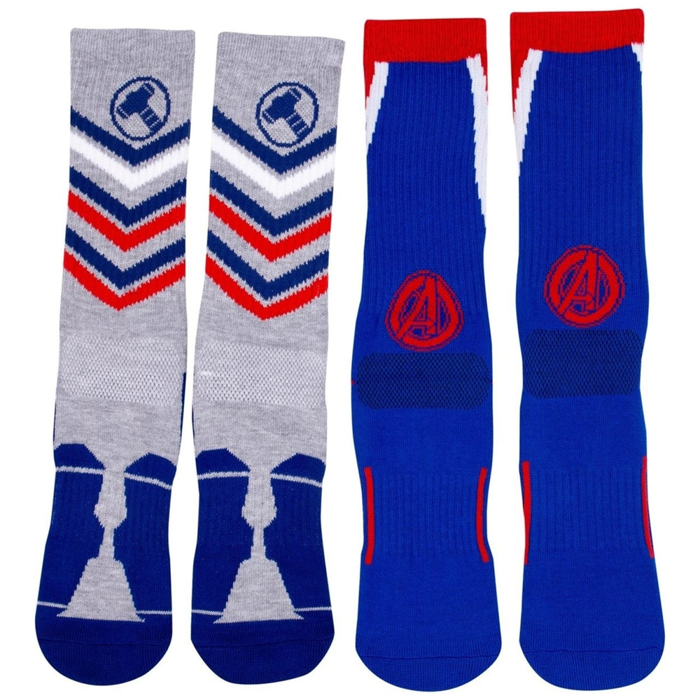 Captain America Two Pack Athletic Kids Socks Image 2