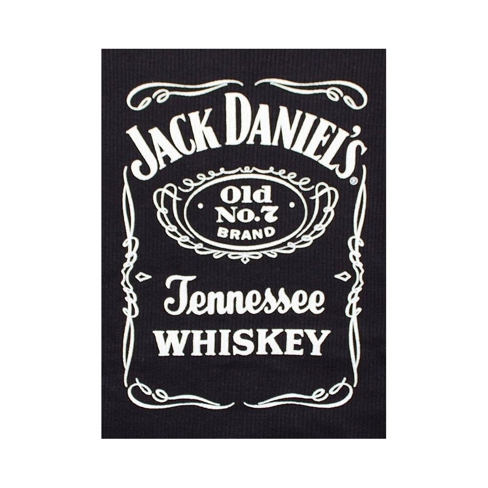 Jack Daniels Whiskey Label Logo Black Ribbed Juniors Tank Top Image 2