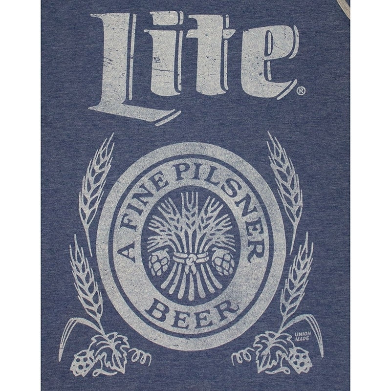 Miller Lite Beer Logo Mens Blue Retro Tank Top Image 2