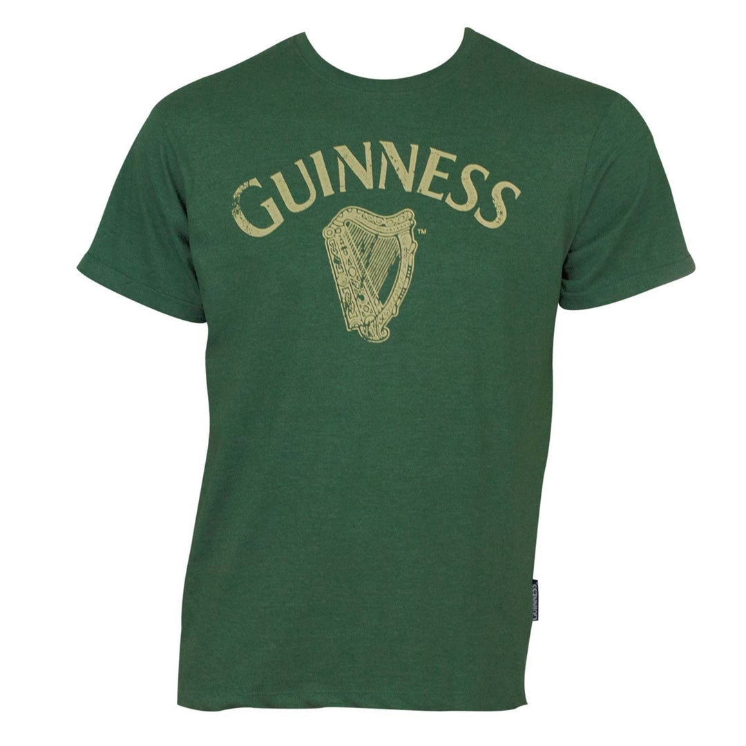 Guinness Distressed Harp Tee Shirt Image 1