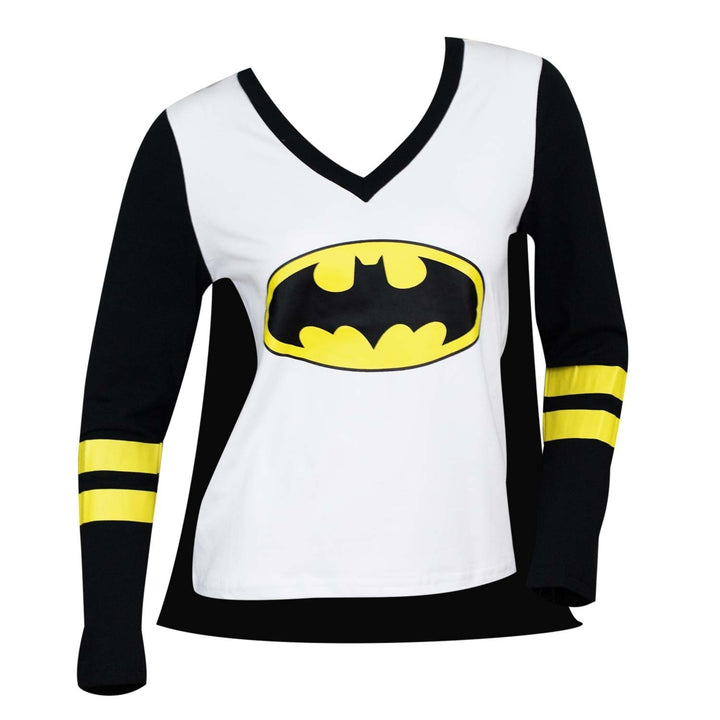 Batman Cape Costume Varsity Tee Shirt Image 1