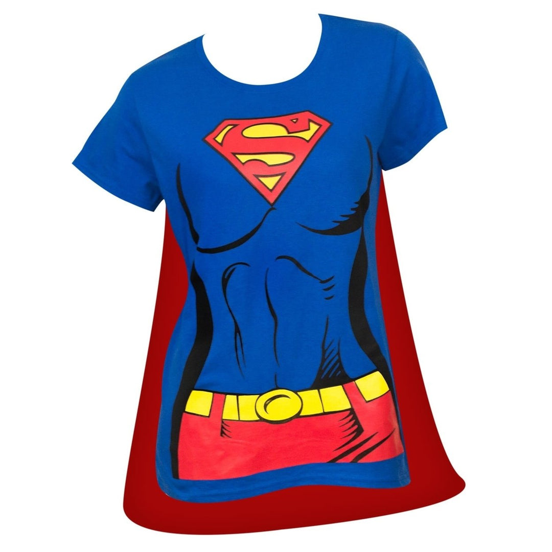 Superman Supergirl Cape Costume Tee Shirt Image 1