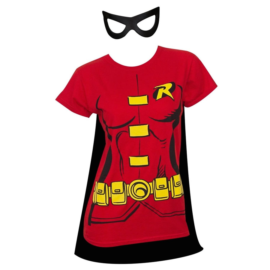 Robin Cape And Mask Womens Costume Tee Shirt Image 1