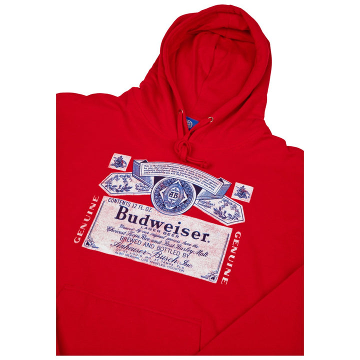 Budweiser Classic Logo Red Hoodie Sweatshirt Image 4