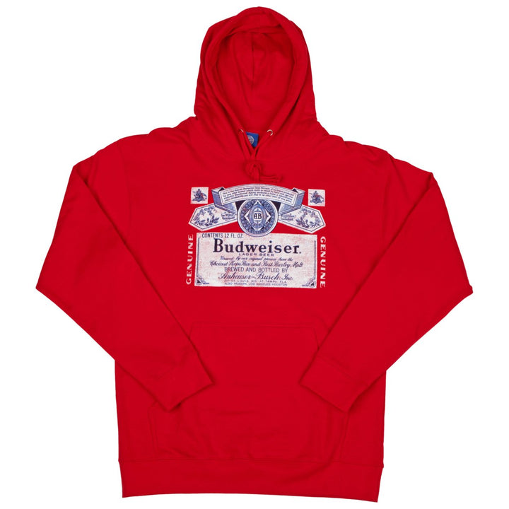 Budweiser Classic Logo Red Hoodie Sweatshirt Image 6